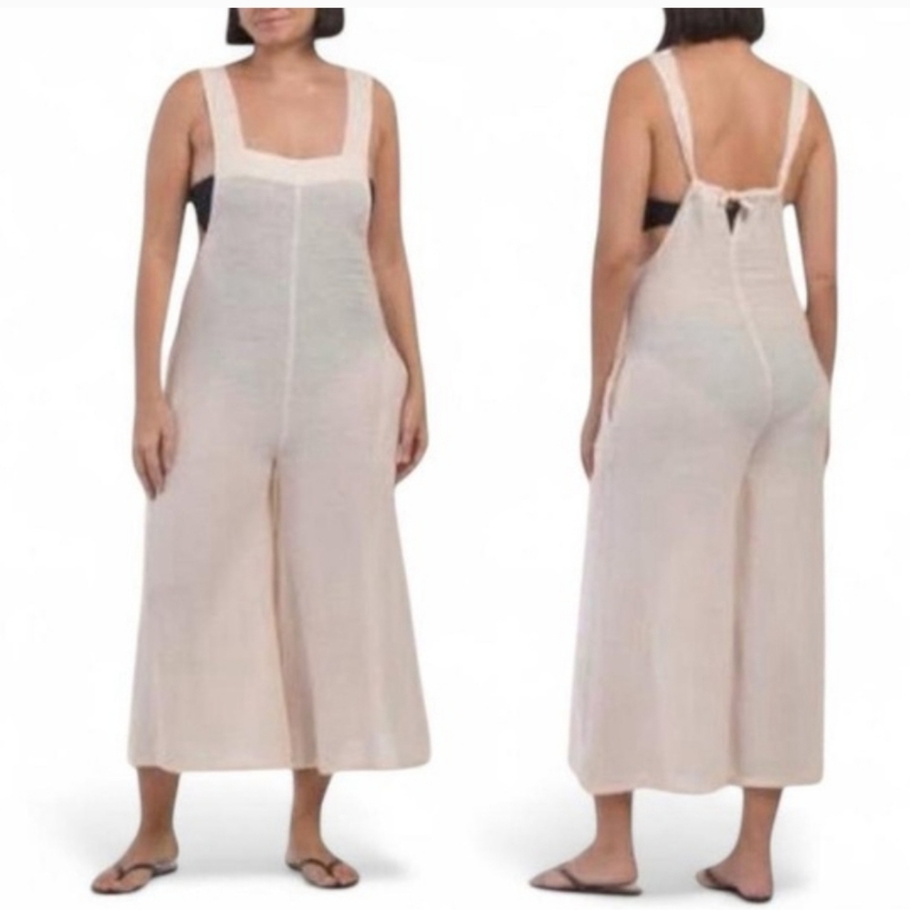 Haute Hippie Linen Blend Swim Cover Jumpsuit Size Medium